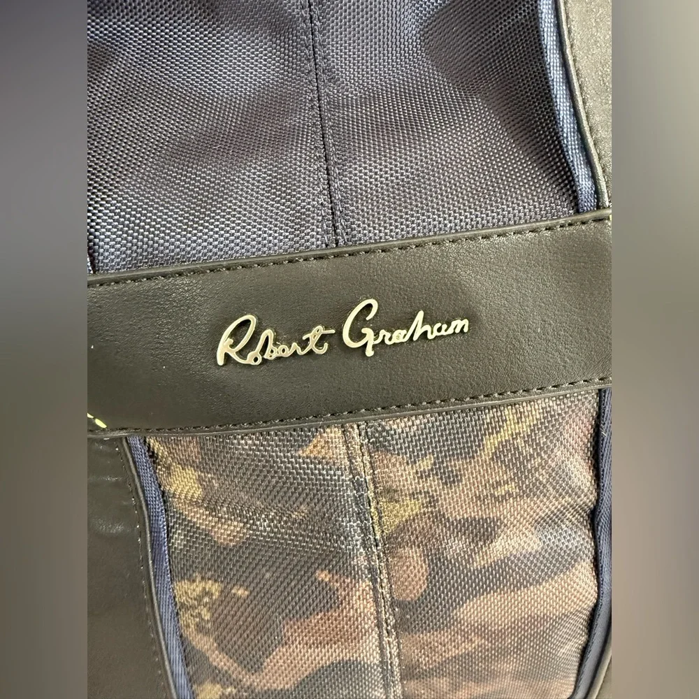 Robert Graham Blue and Black Camouflage Duffel Bag